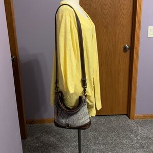 Myra Bag Gray and Brown Crossbody Bag